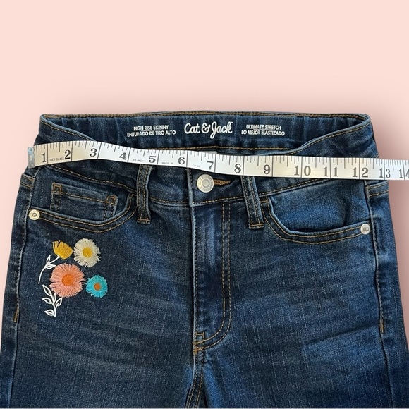 Embroidered Floral Blue Jeans for Girls, Cat and Jack - Picture 10 of 10
